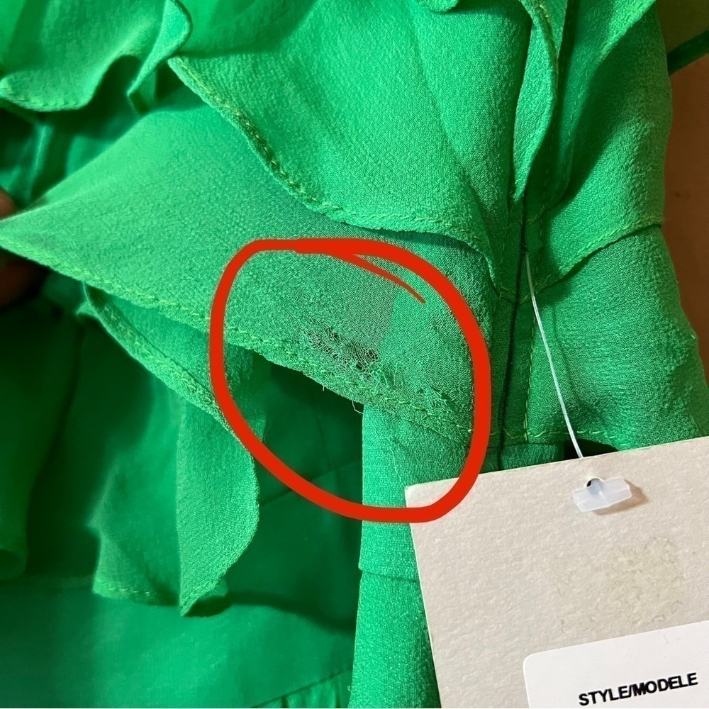 Jill Stuart | NWT One Shoulder Ruffle Silk Mini Dress Cocktail Green Size 10 - Picture 10 of 16